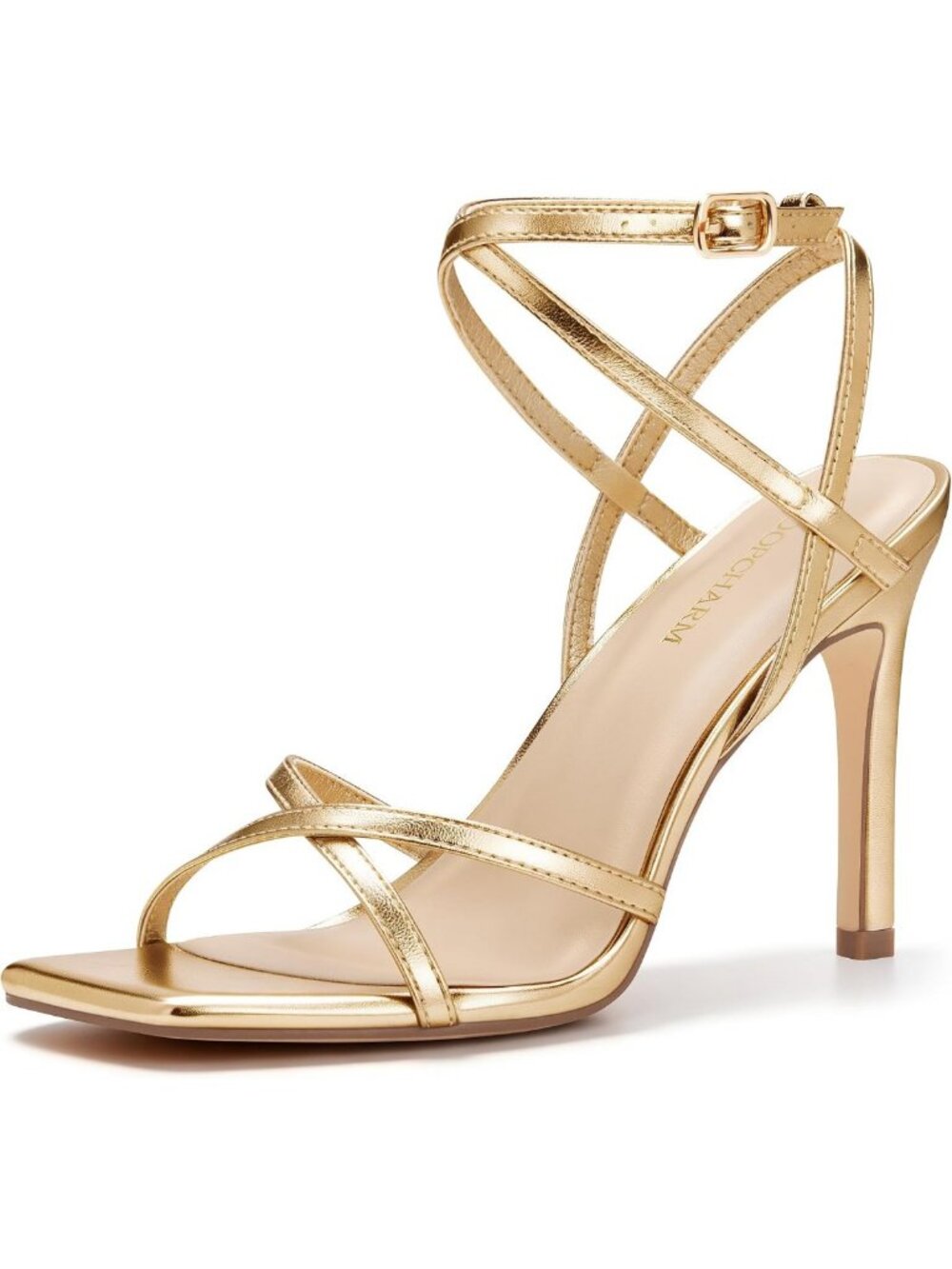 Chic Women's Strappy Stiletto Heels with Square Toe & Ankle Strap Sandals